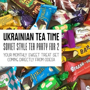 Oekraïense theegeschenkdoos voor twee personen uit Odessa Zwarte Zee Maandabonnement met zoete lekkernijen Gepersonaliseerde snackfeestset