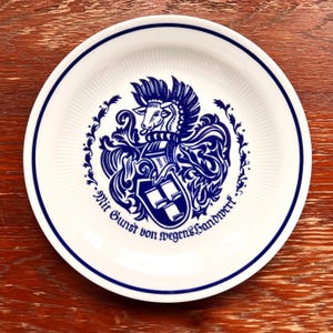 Collector Plate Penig Paper Factory Commemorative Colditz Inglasur GDR DDR Rare Porcelain Wall Decor German 1970s Papermaking Saxon Crest