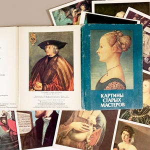 Fine Art Paintings 16 Postcards Set Moscow Museum 1985 USSR Russia Collectible Cards For Art Lovers Scrapbooking Gift