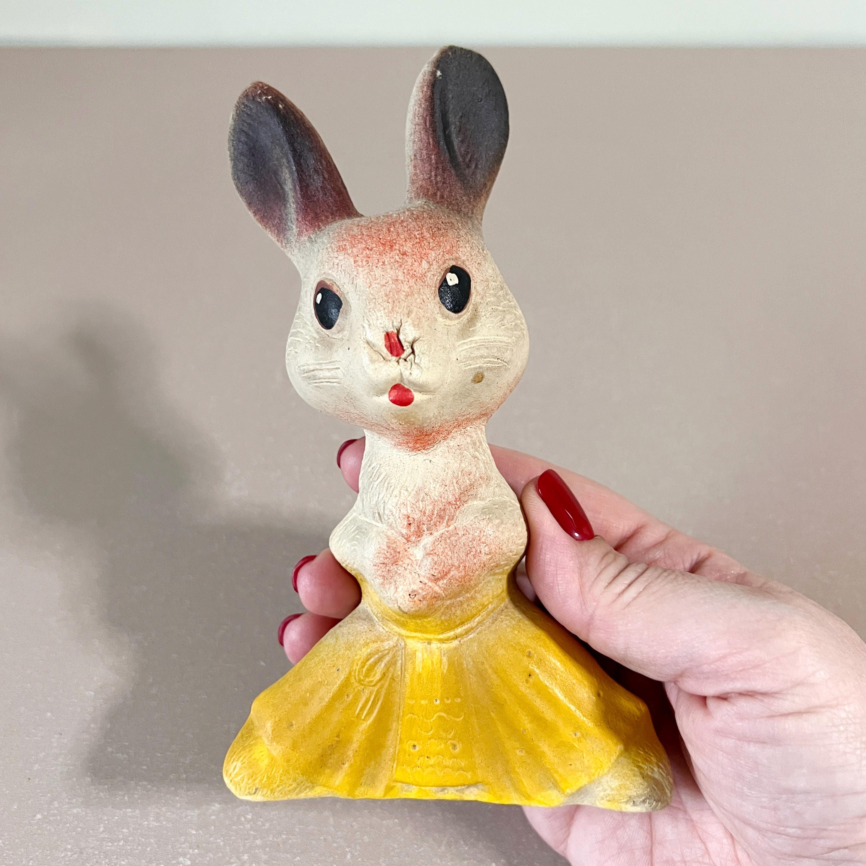 Vintage Rubber Bunny Rabbit Toy 1960s USSR Ukrainian Hare Squeaky ...