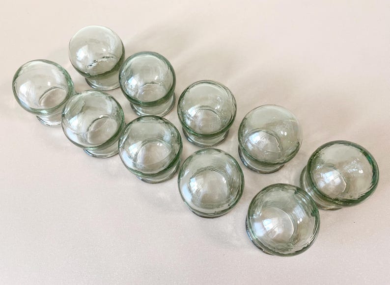 Sovjetisk vintage koppterapi set med 10 glasburkar “Banka / Банки” kinesiska massagekoppar 1960-talet bild 6