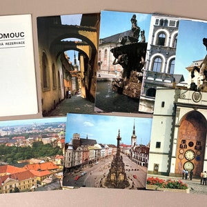 Olomouc 7 Postcard Set & Booklet République communiste tchécoslovaquie Olmutz années 1980 Tourist Postcard Set Vacances, Voyage, Moravie