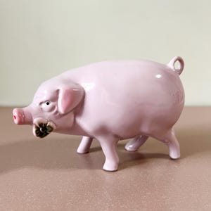 Germany Weimar 1930s Porcelain Piggy Bank Antique Clover Lucky Pig Good Luck Housewarming Present Nursery Decor Collectible Kitsch Animal
