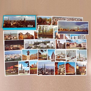 Riga Lettonia Cartoline architettoniche Set 18 Cartoline panoramiche sovietiche 1986 Souvenir URSS