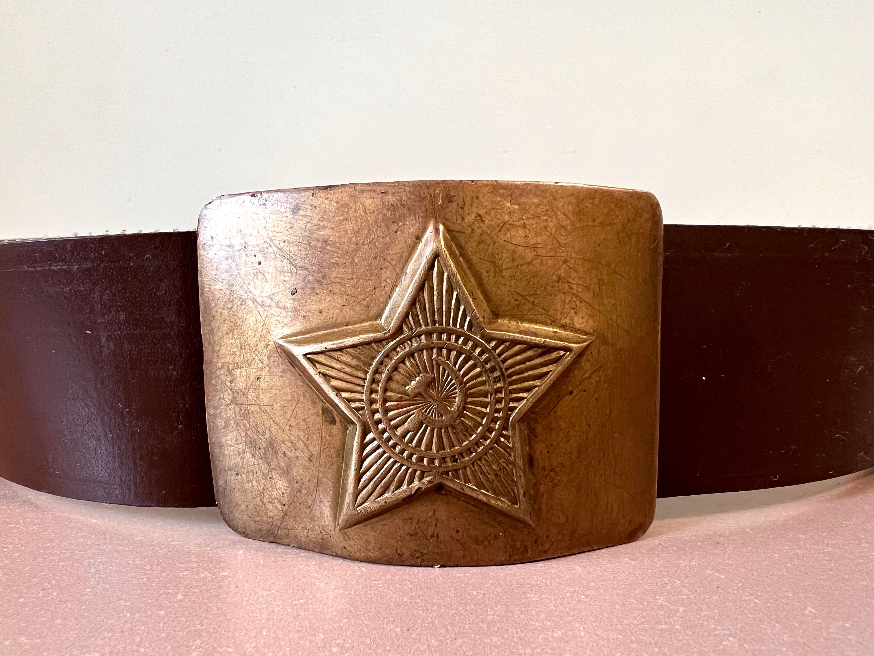 Soviet Army Fake Leather Belt 5 Point Star Hammer & Sickle Etsy