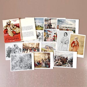 G. Gagarin 1810-1893 13 set di cartoline Museo di Stato Russo Belle Arti Sovietiche Russo 1985 URSS Effimere, Scrapbooking Dipinti Vintage