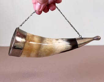 Drinking Horn Vintage Viking Style Throne Games Georgian Traditional Wine Soviet Chalice Hanging