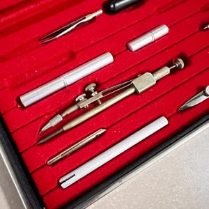 Drafting Tool Set Richter Kopernikus East German GDR Precision Engineering VTG Architect Gift Industrial Office Decor Retro Math Instruments