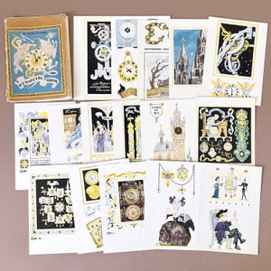 Postkarten Set 16 Karten Im Königreich der Stunden von N. Barbotchenko В царISTве часов Art UDSSR Papier Ephemera