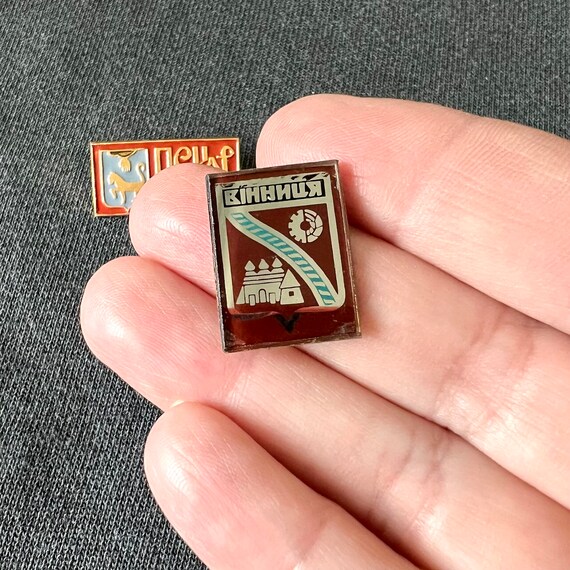 Set of 5 Soviet Cities Patriotic Enamel Pins Badg… - image 2