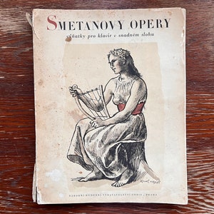 Smetanovy opery - Výňatky pro klavír v snadném slohu / Smetana's Opera - Excerpts for Piano - Sheet Classical Music Book 1951 Czechoslovakia