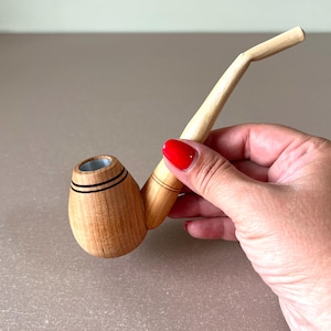 Vintage Ukrainian Cossack Style Tobacco Pipe Apple Shape 15cm Hardwood Folk Art Collectible Gift For Men Smokers USSR