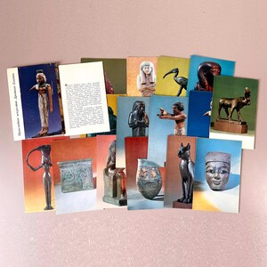 Art of Ancient Egypt Hermitage Vintage 16 Postcard Set 1969 USSR Russian/English Ephemera