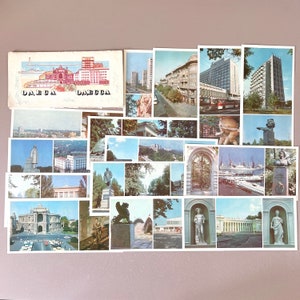 Vintage Odessa Panoramic 14 Postcard Set USSR 1982 Travel Souvenirs, Ukrainian/Russian/English Holiday Cards, Long-Format Soviet Memorabilia