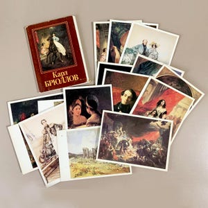 Karl Bryullov 16 Postcard Set Карл Брюллов 1985 USSR Russian Museum Vintage Art Cards For Collectors Scrapbooking Gift Painting Prints