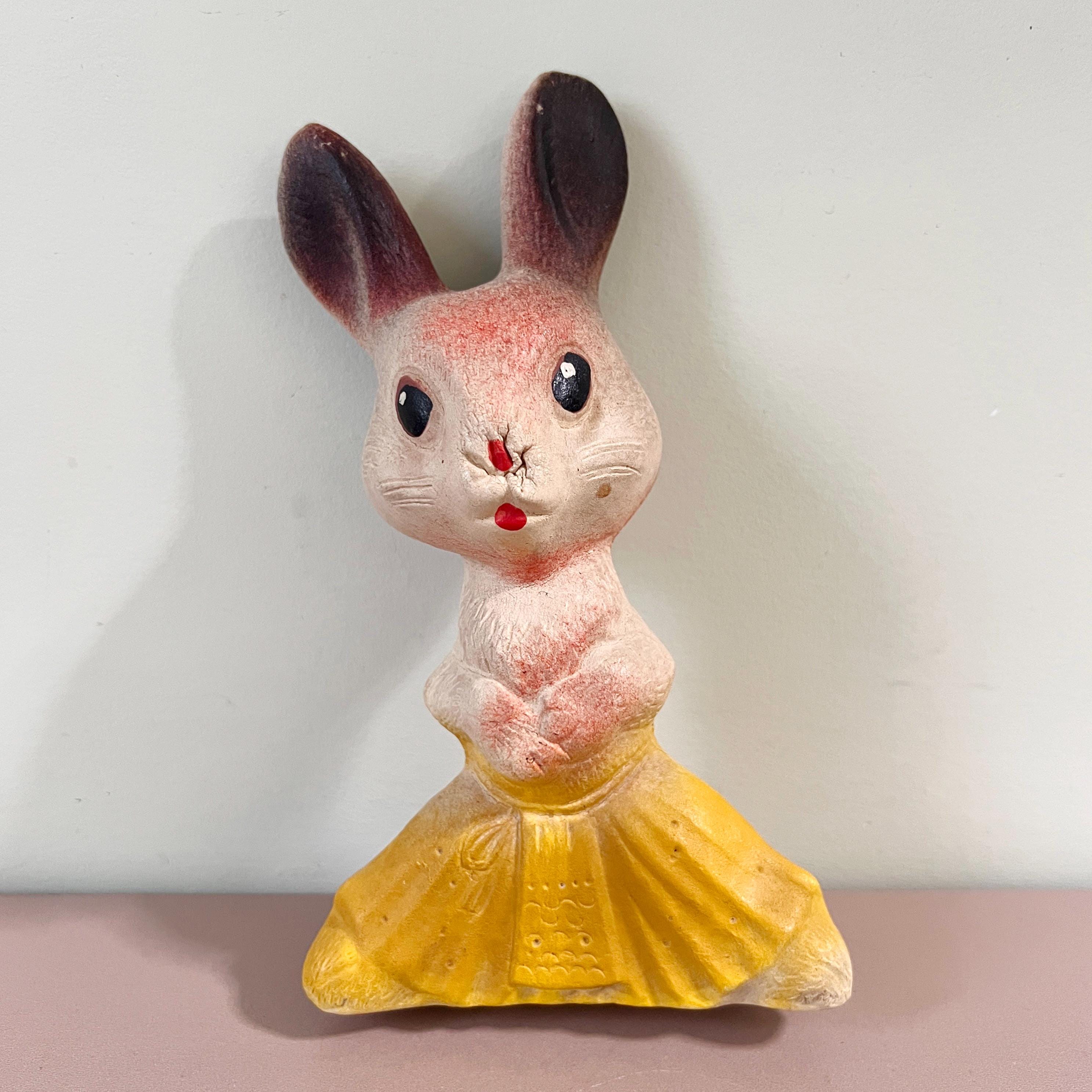 Vintage Rubber Bunny Rabbit Toy 1960s USSR Ukrainian Hare Squeaky ...