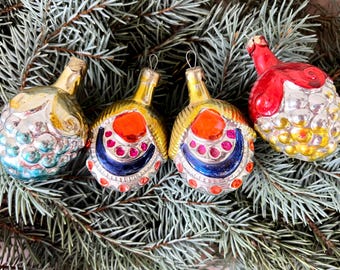 ソビエト ヴィンテージ クリスマス ツリー オーナメント 4 個セット