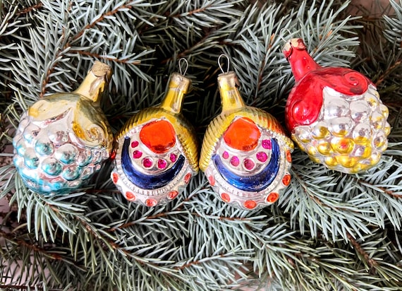 ソビエト ヴィンテージ クリスマス ツリー オーナメント 4 個セット