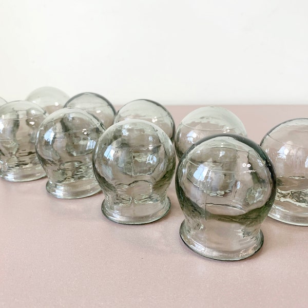 Russisches Vintage Schröpftherapie-Set mit 10 medizinischen Glasgefäßen für die chinesische Massagetherapie Banka Ganzheitliche Gesundheit Homöpathie Heilung