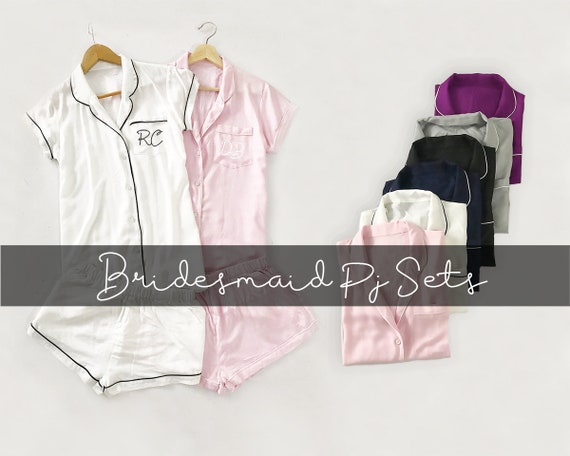 button up bridesmaid pjs