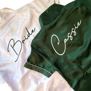 Silky Satin Pajamas, Monogram Pjs, Bridesmaid Shorts Sets, Bridal Pajamas Set, Bridesmaid Gifts, Getting Ready Pajamas Set