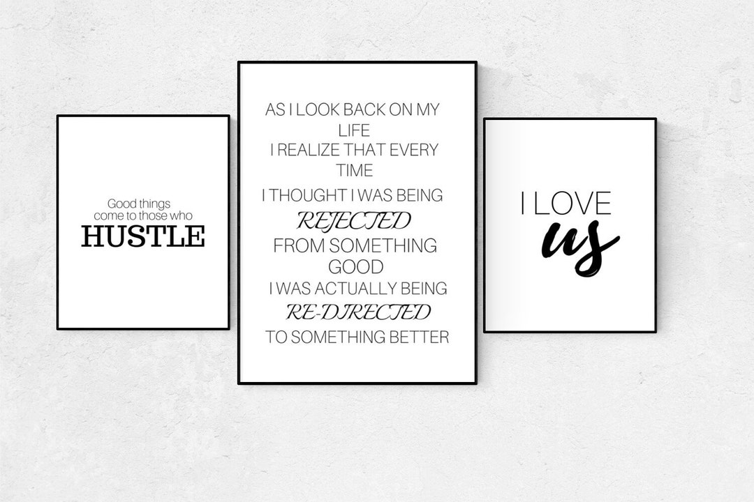 Printable Set of 3 Quote Artwork 3 Piece Wall Art Set of Etsy