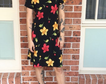 1990s floral day dress