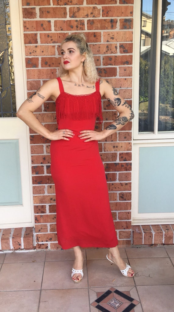 Red Fringe Evening Dresses