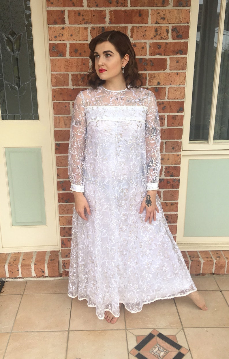 silver embroidered dress