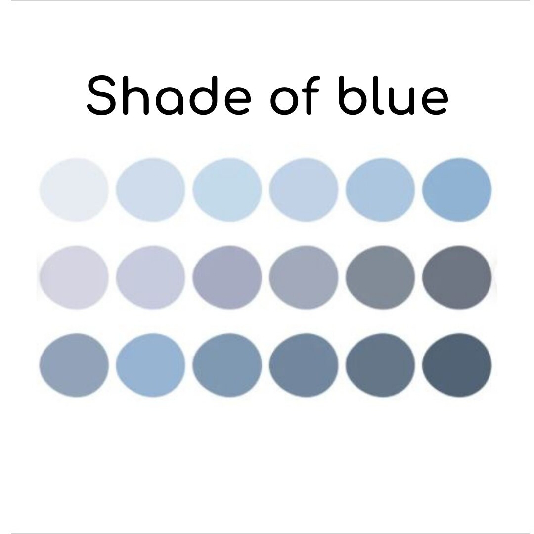 18 Hexadecimal Color Codes Palette Shade of Blue Soft Colors Etsy UK