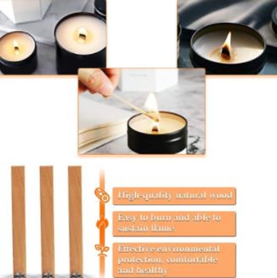 Lot de 25 Mèches en Bois Pour Bougie, Très Bonne Qualité Vos Créations S'adapte Parfaitement à Tout 