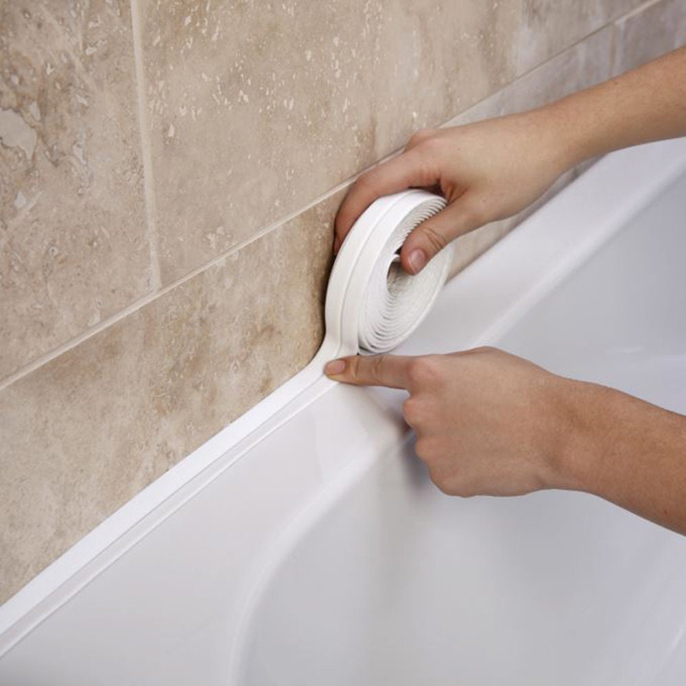 Bande Adhésive de Scellage en Pvc, Autocollant Mural Auto-Adhésif, Couleur Blanche, Pour Salle Bain,