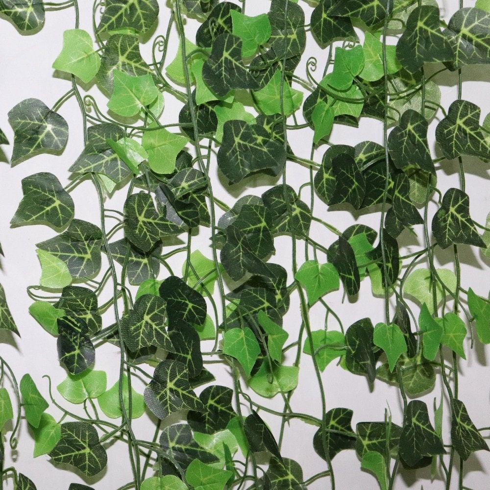 Fake Vines 12pcs 6.56FT Fake Ivy Leaves Artificial Ivy Green Hanging Plant  Vine for Wedding Wall Decor, Party Room Décor Indoor & Outdoor 