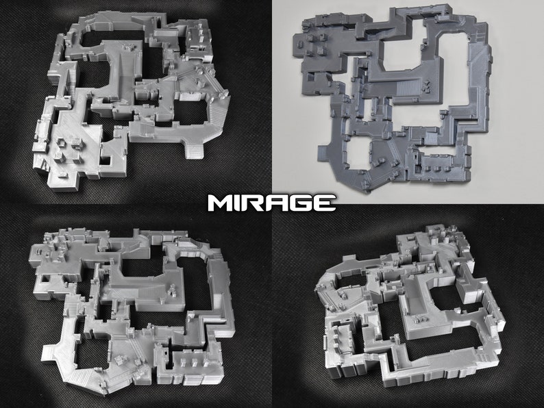 Counter-Strike Map Layout Wandkunst | CS2 | CSGO | 3D Druck | Staub2 | Trugbild | Inferno | Schwindel | Kern | Überführung | Zug Bild 4