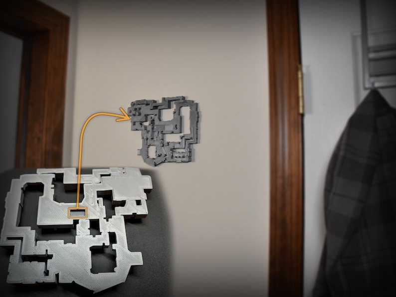 Counter-Strike Map Layout Wandkunst | CS2 | CSGO | 3D Druck | Staub2 | Trugbild | Inferno | Schwindel | Kern | Überführung | Zug Bild 9