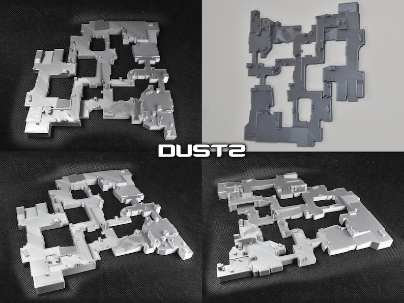 Counter-Strike Map Layout Wandkunst | CS2 | CSGO | 3D Druck | Staub2 | Trugbild | Inferno | Schwindel | Kern | Überführung | Zug Bild 2