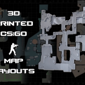 Counter-Strike Map Layout Wall Art | CS2 | CSGO | 3D Print | Dust2 | Mirage | Inferno | Vertigo | Nuke | Overpass | Train