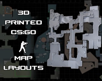 Counter-Strike Map Layout Wall Art | CS2 | CSGO | 3D Print | Dust2 | Mirage | Inferno | Vertigo | Nuke | Overpass | Train