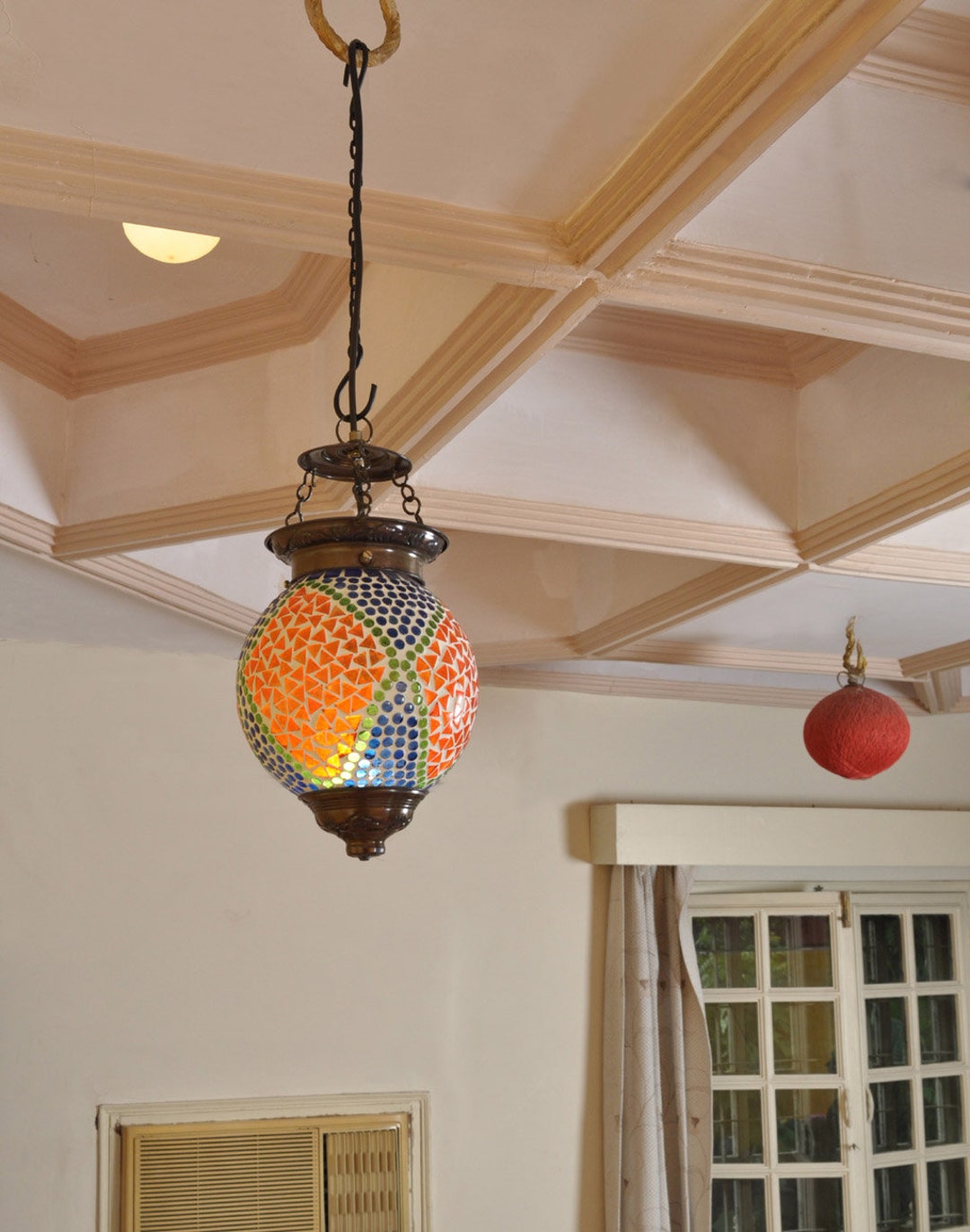 Hanging Glass Lights Ceiling Lamp Shade Indian Style Luxury Etsy
