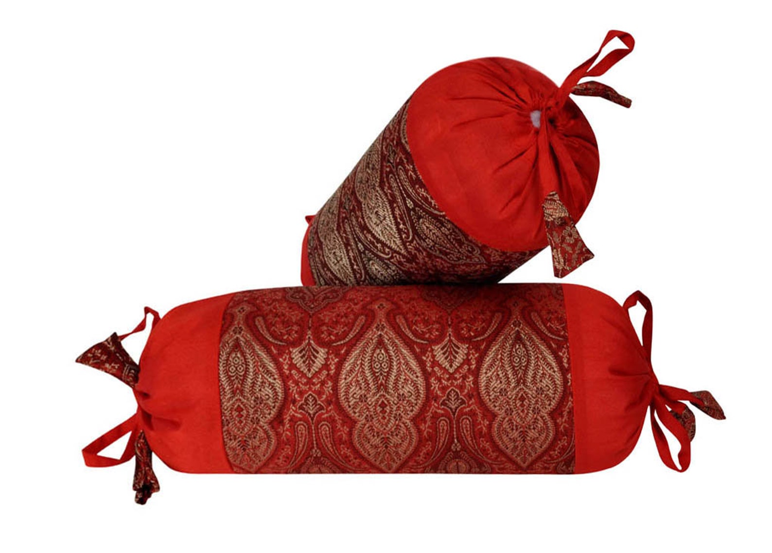 Silk Bolster Cover Set of 2 Pcs Indian Handmade Brocade Silk Etsy