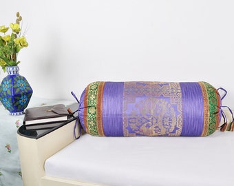 Indian Home Decor Back Support Banarsi Silk Traditional Brocade Cushion Bolster Pillowcase bolster cover