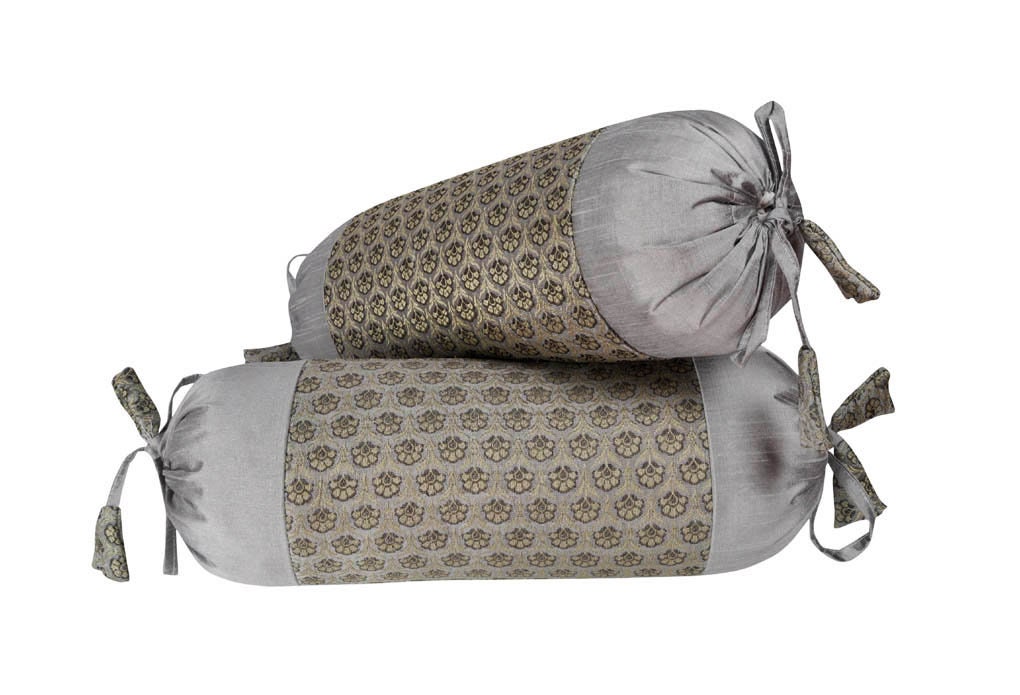 Indian Long Round Pillow Yoga Bolster Massage Beige