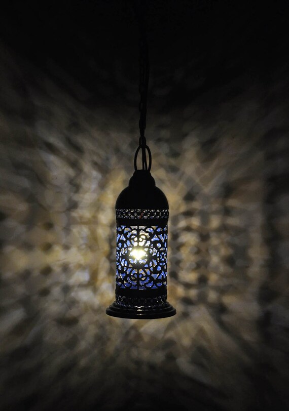 Wedding Decor Pendant Light Moroccan Light Hanging Metal Ceiling Lamp Blue Color