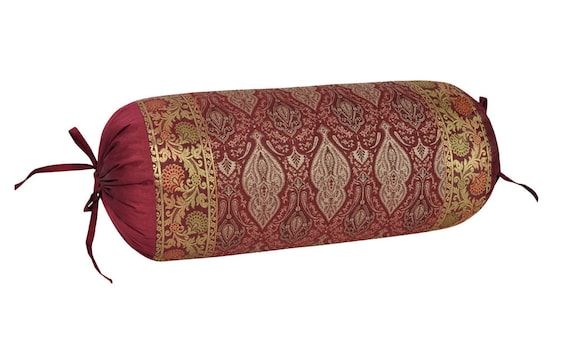 Bolster Cushion Silk Bolster Pillow Cover Round Pillow Cover Etsy