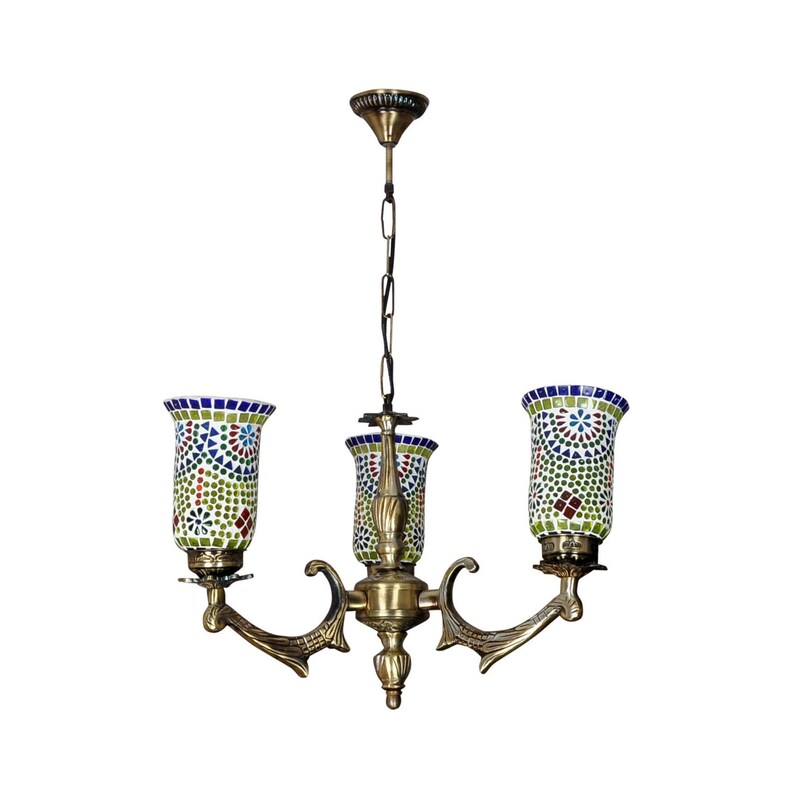 Handmade Multicolor 3 Light Pendent Light Glass Ceiling Lamp Chandelier for HotelLiving Room Decor