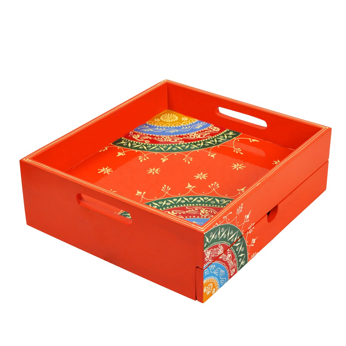 Coffee Tray with Drawer/wood serving tray/Rectangular Etsy