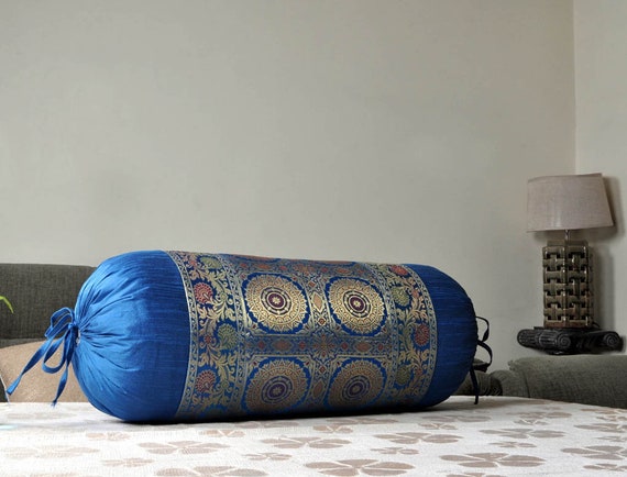 Housse de traversin indien en brocart de soie, taie d'oreiller, décoration  de maison, traversin de Yoga, 30x15 pouces lot de 2 -  France