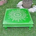 Wooden stool low height End Table Handpainted Wood Chowki Table for Kitchen\/Dining Room\/Living Room Decoration Wedding Gifts altar table