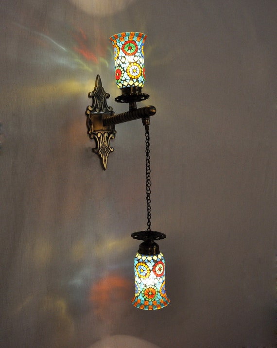 Indian Home Bedroom Living Room Glass Up Down Light Lamp Shades For Wall Lights Lantern