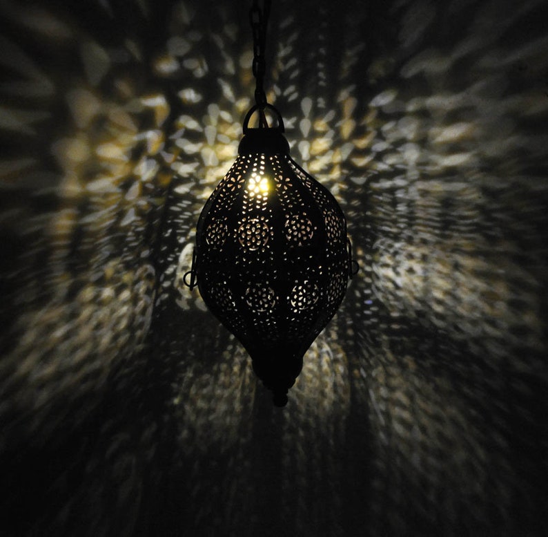 Moroccan Hanging Lateran Metal Ceiling Lamp Holder Copper Color 7 X 3 5 Inch